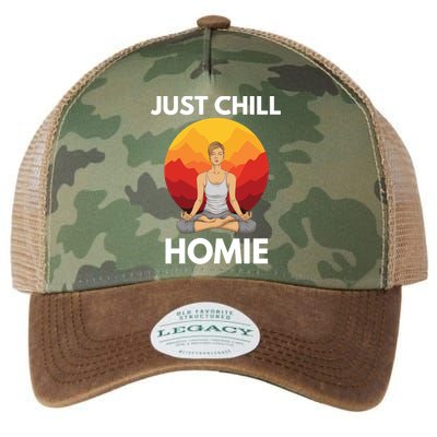 Funny Yoga Lover Namaste Just Chill Homie Spiritual Zen Gift Legacy Tie Dye Trucker Hat