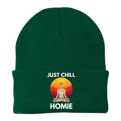 Funny Yoga Lover Namaste Just Chill Homie Spiritual Zen Gift Knit Cap Winter Beanie