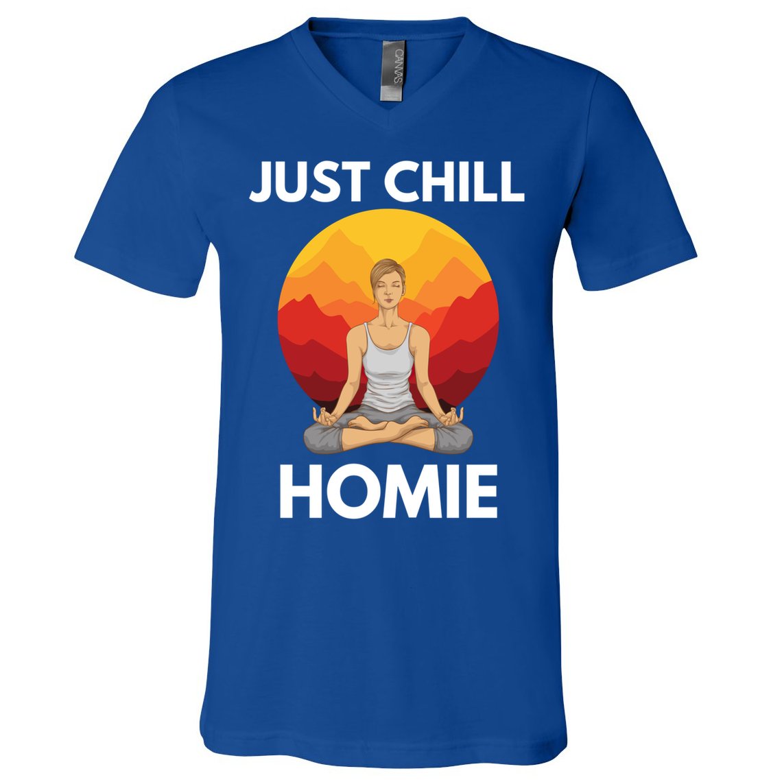 Funny Yoga Lover Namaste Just Chill Homie Spiritual Zen Gift V-Neck T-Shirt
