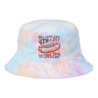 Funny You Look Like 4th Of July Hot Dog Wiener Tie Dye Newport Bucket Hat