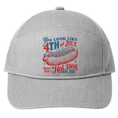 Funny You Look Like 4th Of July Hot Dog Wiener 7-Panel Snapback Hat