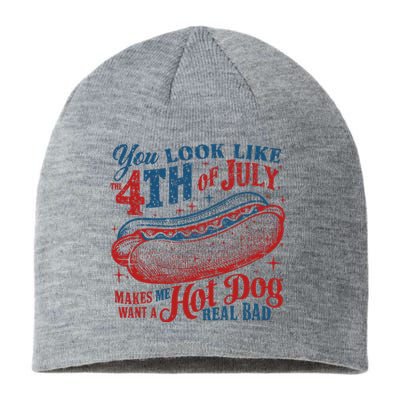 Funny You Look Like 4th Of July Hot Dog Wiener Sustainable Beanie