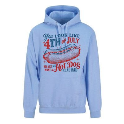 Funny You Look Like 4th Of July Hot Dog Wiener Unisex Surf Hoodie