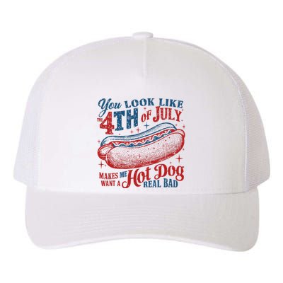 Funny You Look Like 4th Of July Hot Dog Wiener Yupoong Adult 5-Panel Trucker Hat