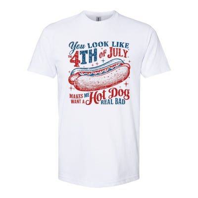 Funny You Look Like 4th Of July Hot Dog Wiener Softstyle CVC T-Shirt