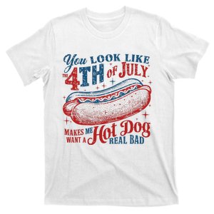 Funny You Look Like 4th Of July Hot Dog Wiener T-Shirt