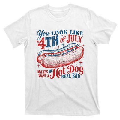 Funny You Look Like 4th Of July Hot Dog Wiener T-Shirt