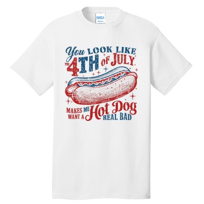 Funny You Look Like 4th Of July Hot Dog Wiener Tall T-Shirt