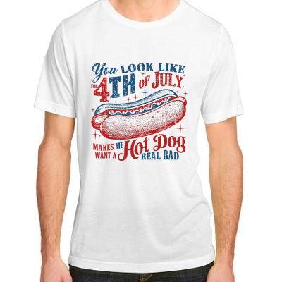 Funny You Look Like 4th Of July Hot Dog Wiener Adult ChromaSoft Performance T-Shirt