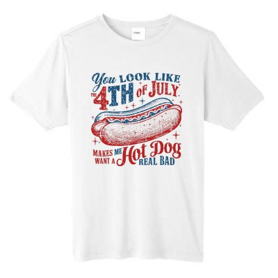 Funny You Look Like 4th Of July Hot Dog Wiener Tall Fusion ChromaSoft Performance T-Shirt