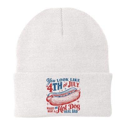 Funny You Look Like 4th Of July Hot Dog Wiener Knit Cap Winter Beanie