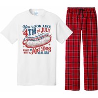 Funny You Look Like 4th Of July Hot Dog Wiener Pajama Set