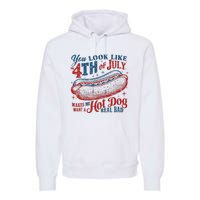 Funny You Look Like 4th Of July Hot Dog Wiener Premium Hoodie