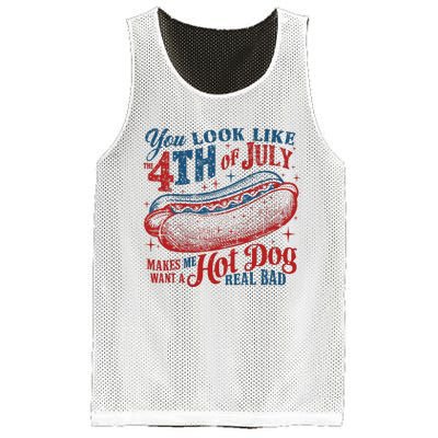 Funny You Look Like 4th Of July Hot Dog Wiener Mesh Reversible Basketball Jersey Tank