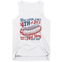 Funny You Look Like 4th Of July Hot Dog Wiener Tank Top