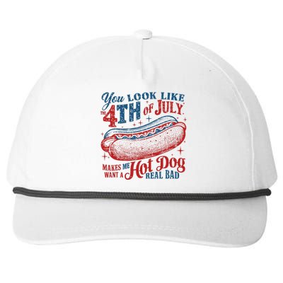 Funny You Look Like 4th Of July Hot Dog Wiener Snapback Five-Panel Rope Hat