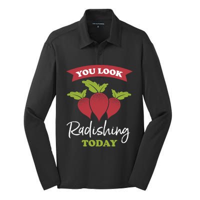 Funny You Look Radishing Today Ravishing Radish Great Gift Silk Touch Performance Long Sleeve Polo