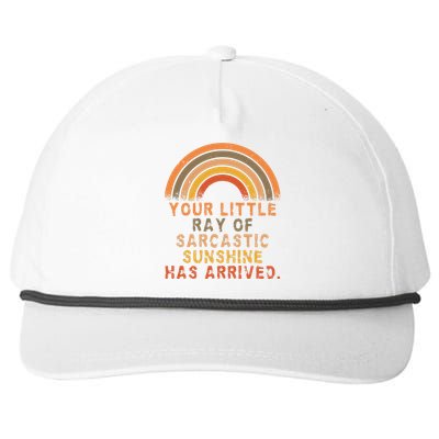 Funny Your Little Ray Of Sarcastic Sunshine Has Arrived Snapback Five-Panel Rope Hat