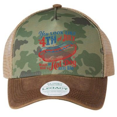 Funny You Look Like 4th Of July Hot Dog Wiener Legacy Tie Dye Trucker Hat