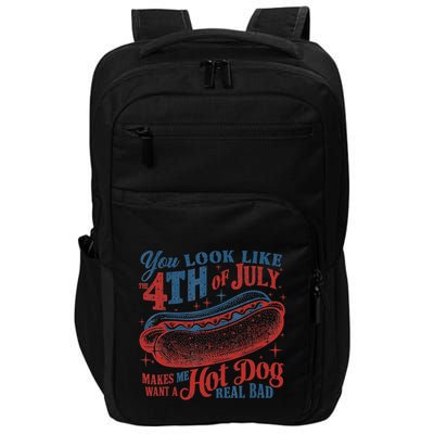 Funny You Look Like 4th Of July Hot Dog Wiener Impact Tech Backpack