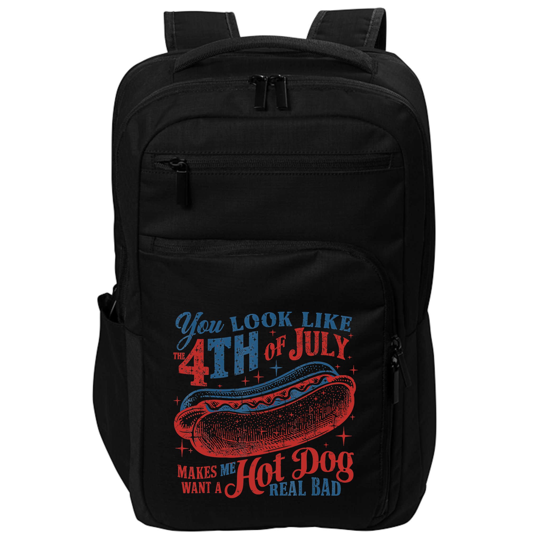 Funny You Look Like 4th Of July Hot Dog Wiener Impact Tech Backpack