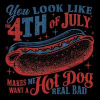 Funny You Look Like 4th Of July Hot Dog Wiener Drawstring Bag