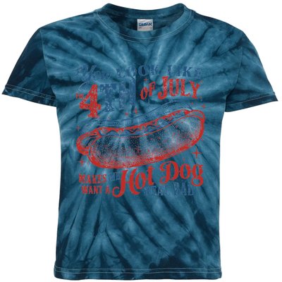 Funny You Look Like 4th Of July Hot Dog Wiener Kids Tie-Dye T-Shirt