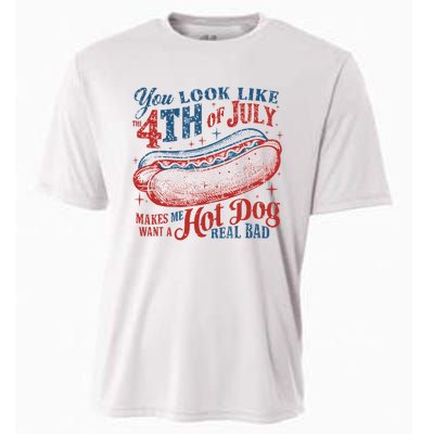 Funny You Look Like 4th Of July Hot Dog Wiener Cooling Performance Crew T-Shirt