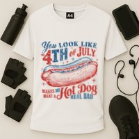Funny You Look Like 4th Of July Hot Dog Wiener Cooling Performance Crew T-Shirt