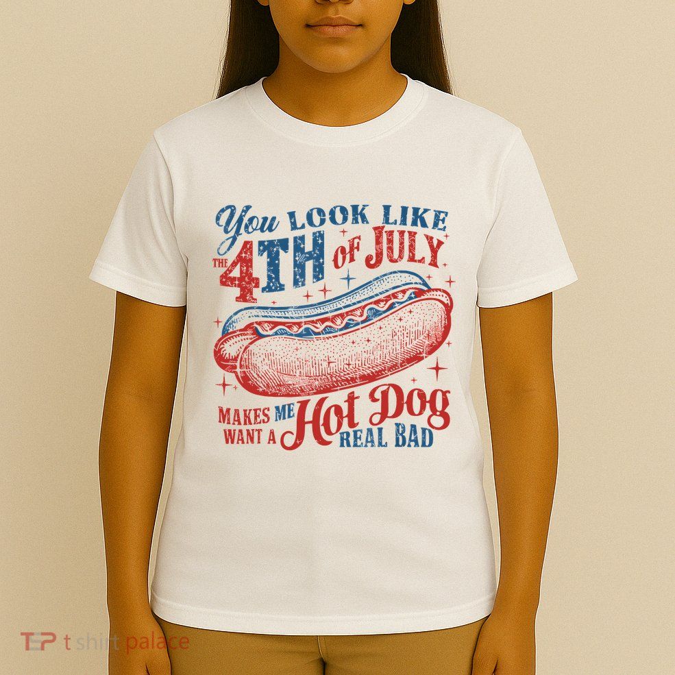 Funny You Look Like 4th Of July Hot Dog Wiener T-Shirt