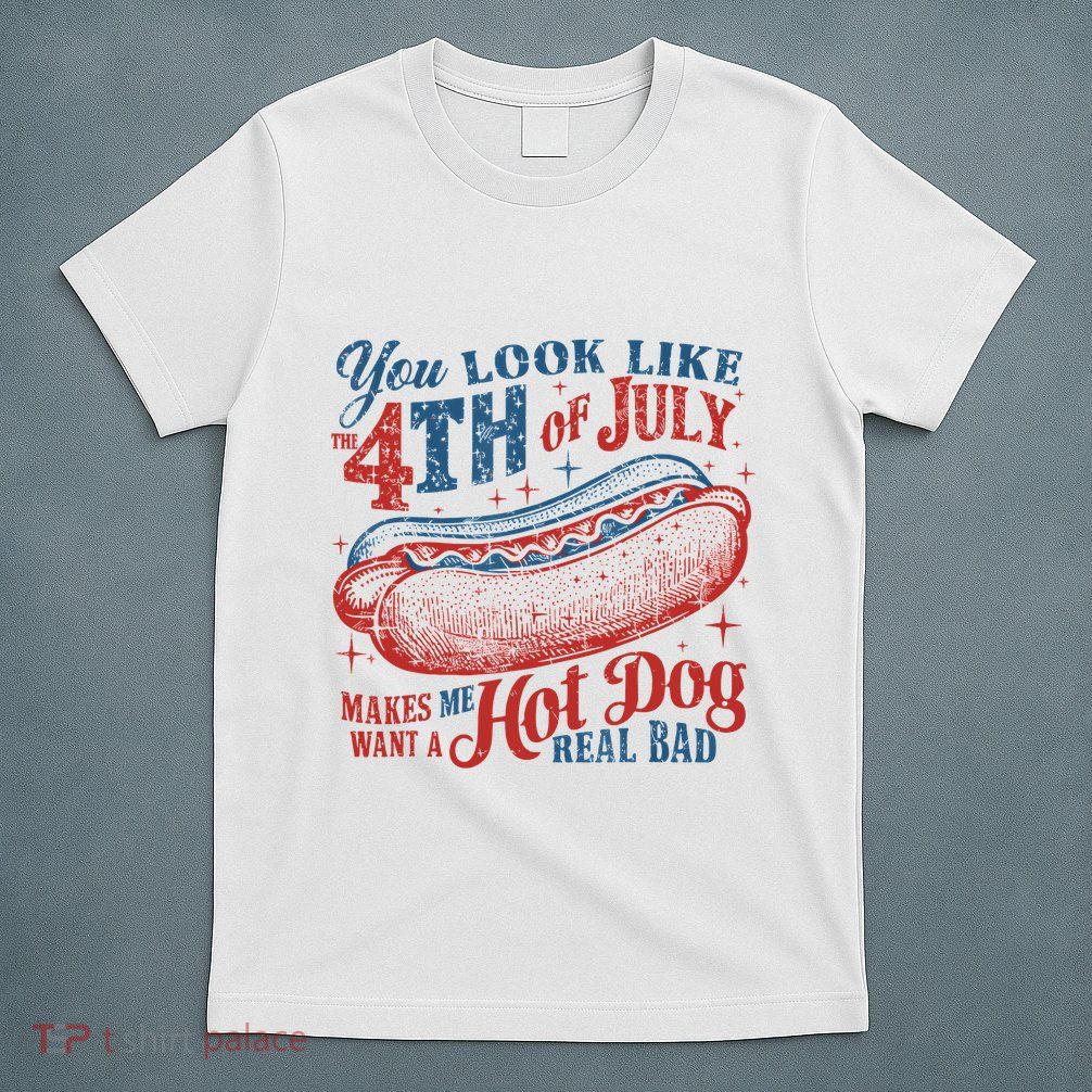 Funny You Look Like 4th Of July Hot Dog Wiener T-Shirt