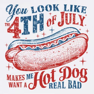 Funny You Look Like 4th Of July Hot Dog Wiener T-Shirt