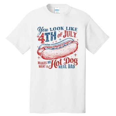 Funny You Look Like 4th Of July Hot Dog Wiener Tall T-Shirt