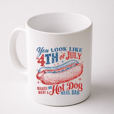 Funny You Look Like 4th Of July Hot Dog Wiener Mug