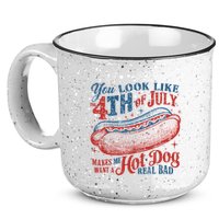 Funny You Look Like 4th Of July Hot Dog Wiener 15oz Campfire Ceramic Mug