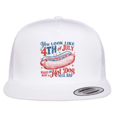 Funny You Look Like 4th Of July Hot Dog Wiener Flatbill Hat