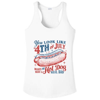 Funny You Look Like 4th Of July Hot Dog Wiener Ladies PosiCharge Competitor Racerback Tank