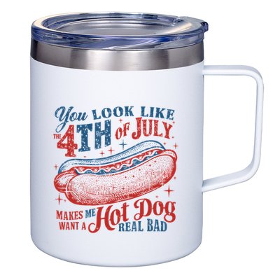 Funny You Look Like 4th Of July Hot Dog Wiener 12oz Stainless Steel Coffee Mug