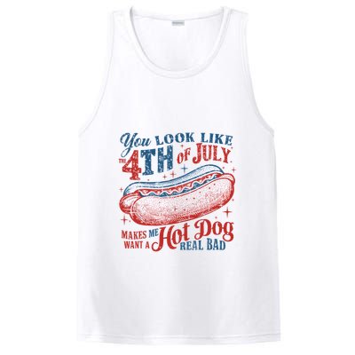 Funny You Look Like 4th Of July Hot Dog Wiener PosiCharge Competitor Tank