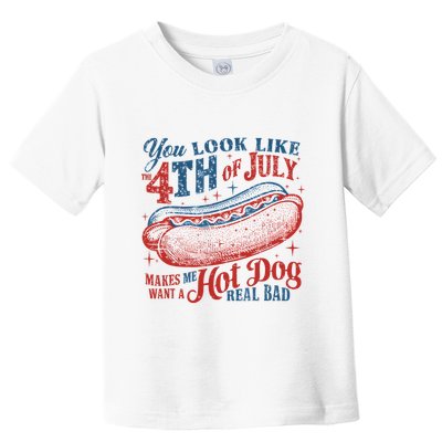 Funny You Look Like 4th Of July Hot Dog Wiener Toddler T-Shirt