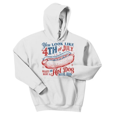 Funny You Look Like 4th Of July Hot Dog Wiener Kids Hoodie