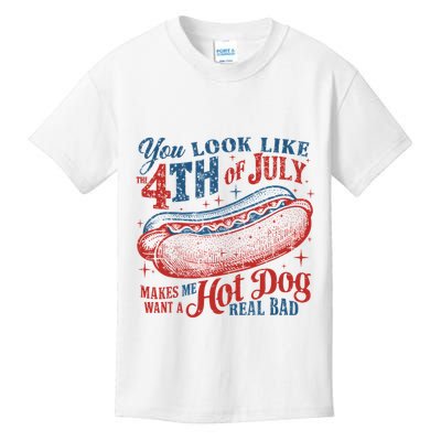 Funny You Look Like 4th Of July Hot Dog Wiener Kids T-Shirt