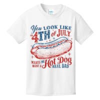 Funny You Look Like 4th Of July Hot Dog Wiener Kids T-Shirt