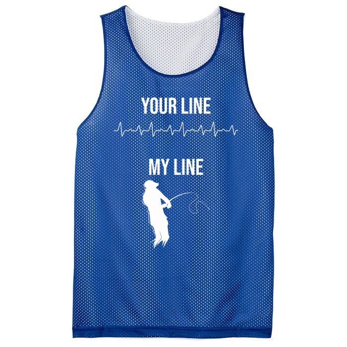 Fishing Your Line My Line Fishing Husbands Fishing Dads Gift Mesh Reversible Basketball Jersey Tank