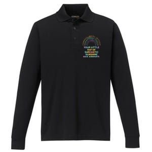 Funny Your Little Ray Of Sarcastic Sunshine Has Arrived Performance Long Sleeve Polo