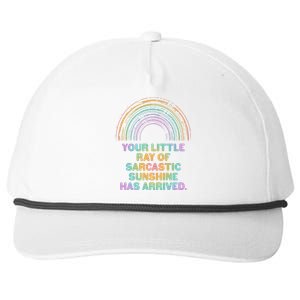 Funny Your Little Ray Of Sarcastic Sunshine Has Arrived Snapback Five-Panel Rope Hat