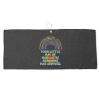 Funny Your Little Ray Of Sarcastic Sunshine Has Arrived Large Microfiber Waffle Golf Towel