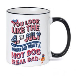 Funny You Look Like 4th Of July Hot Dog Wiener 11oz Black Color Changing Mug