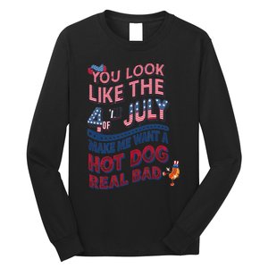 Funny You Look Like 4th Of July Hot Dog Wiener Long Sleeve Shirt