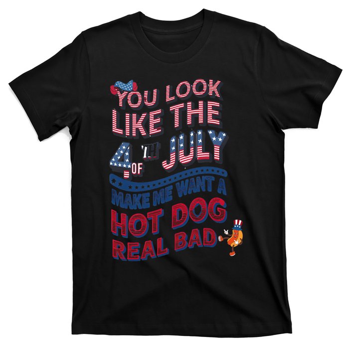 Funny You Look Like 4th Of July Hot Dog Wiener T-Shirt